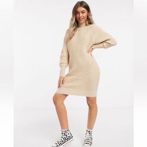 Brave Soul Cream turtleneck long sleeve sweater dress - NWT Size M
